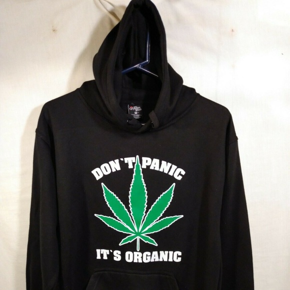 Don't Panic it's Organic Weed Hoodie Graphic Sweat - Picture 2 of 6
